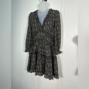 Anna Grace Black Floral Dress Size Medium NWT